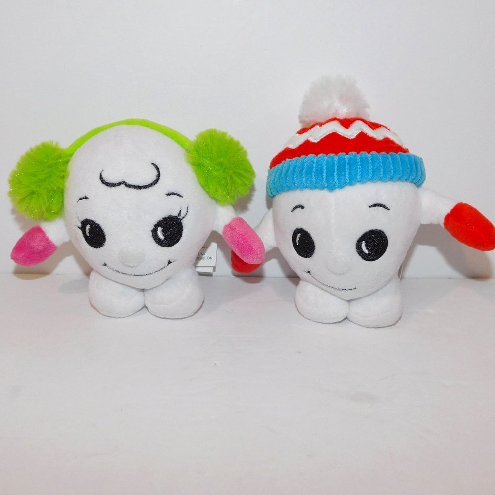 Girl & Boy Snowball Toy Doll Scholastic Books Winter's Song 4" Plush Stuffed